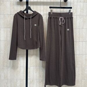 Miu Miu Chocolate Brown Hoodie and Pants Set